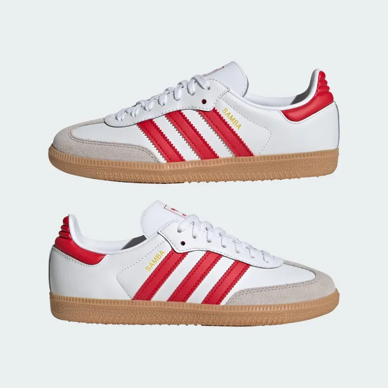 Adidas Samba OG Kids Cloud White / Better Scarlet / Gum (JQ2833)
