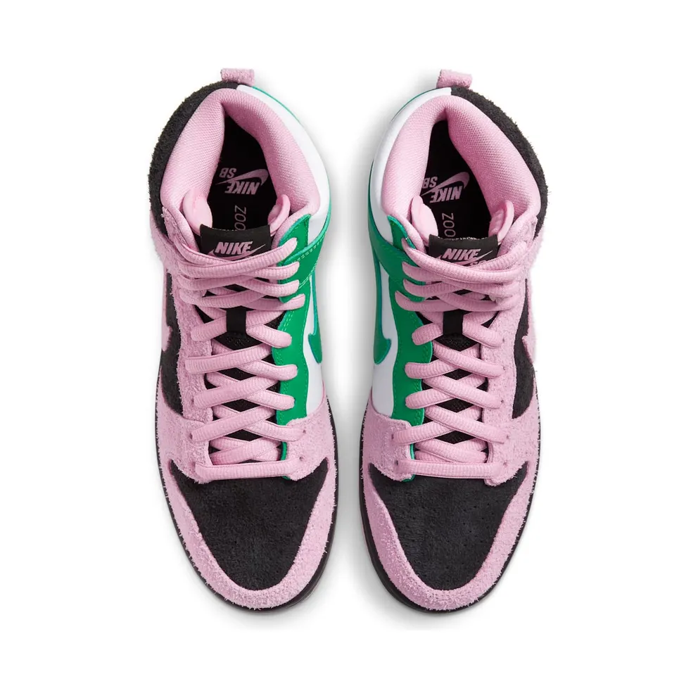 Nike SB Dunk High Invert Celtics Black/Pink Rise-Lucky Green (CU7349-001)