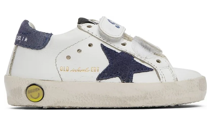 Golden Goose Baby White & Navy Old School Velcro Sneakers (GJF00111.F000418.10304)