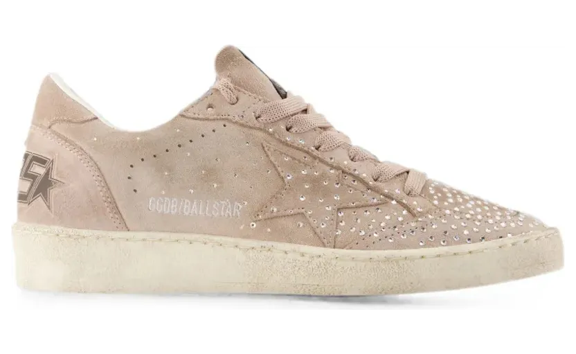 Golden Goose Ball Star aus Wildleder mit Kristallen – Nude (GWF00117F008698)