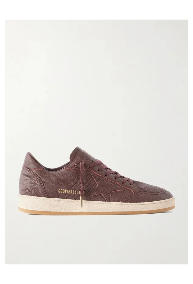 Golden Goose Ball Star Distressed Leather Burgundy (GMF00117.F008888)