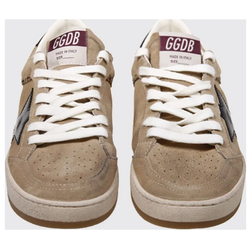 Golden goose Ball Star in Leather and Suede with Distressed Effect Beige (GWF00117F00870415981)