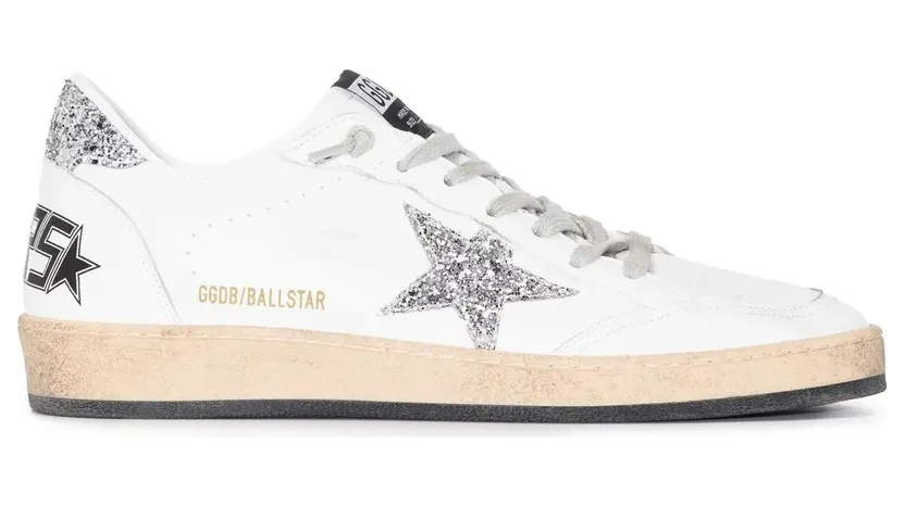 Golden Goose Ball Star with glitter-ster – White (GWF00117F003773)