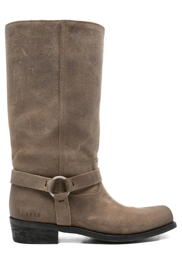 Golden Goose Buckle-strap Suede Biker “Brown” (GMF01057 F008237 15693)