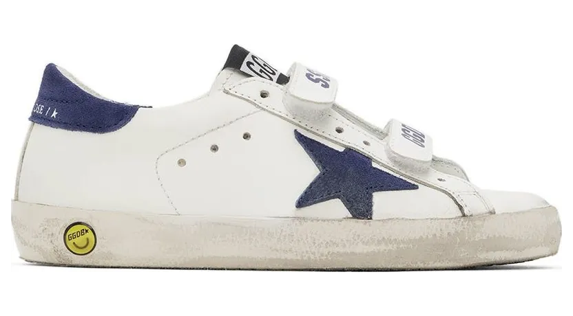Golden Goose Kids White & Blue Old School Sneakers (GYF00111.F000418.10304)