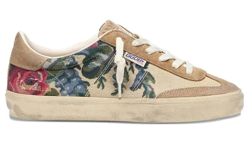 Golden Goose Soul-Star with bloemenprint – Beige (GWF00464F008076)