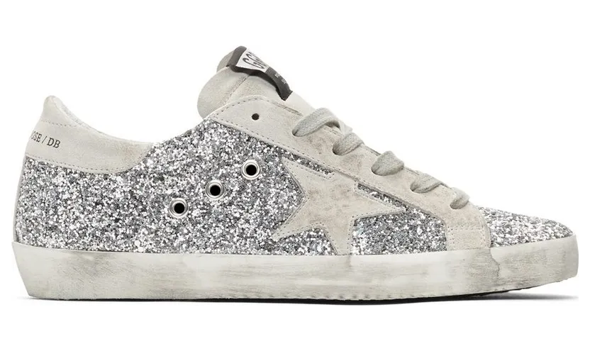 Golden Goose SSENSE Exclusive Silver Glitter Superstar Silver (F37WS590.A49)
