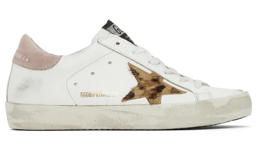 Golden Goose SSENSE Exclusive White Leopard Superstar (F00101.F002256.10820)