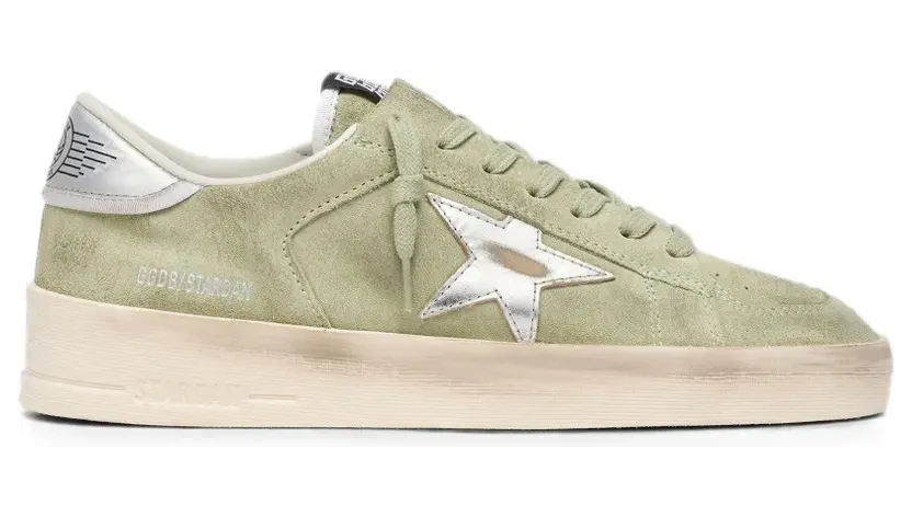 Golden Goose Stardan aus Wildleder und laminiertem Leder – Green (GWF00948F008495)