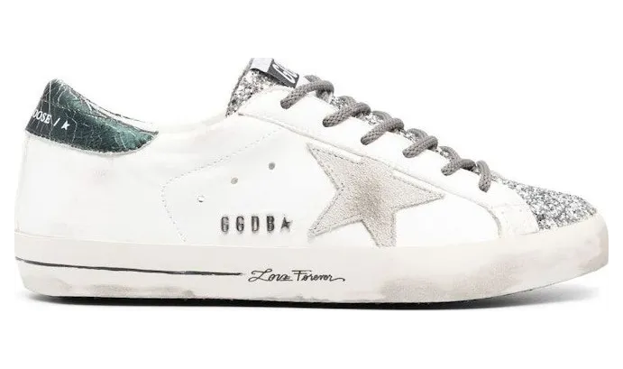Golden Goose Super-Star Love Forever White Silver Green (GWF00101-F004787-82383)