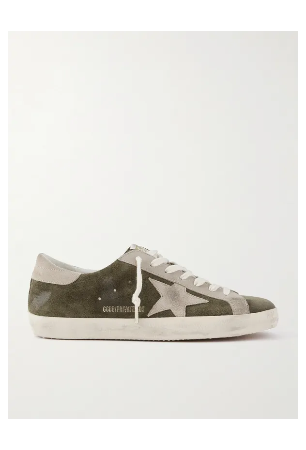 Golden Goose Super-Star Private EDT Distressed Suede Green (GMF00101.F008228)