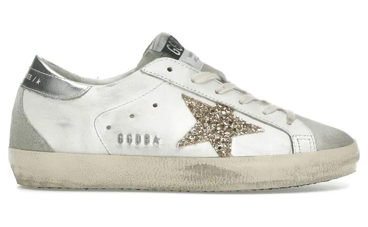 Golden Goose Super-Star White Ice Gray Gold Glitter (GWF00102.F004664-10417)