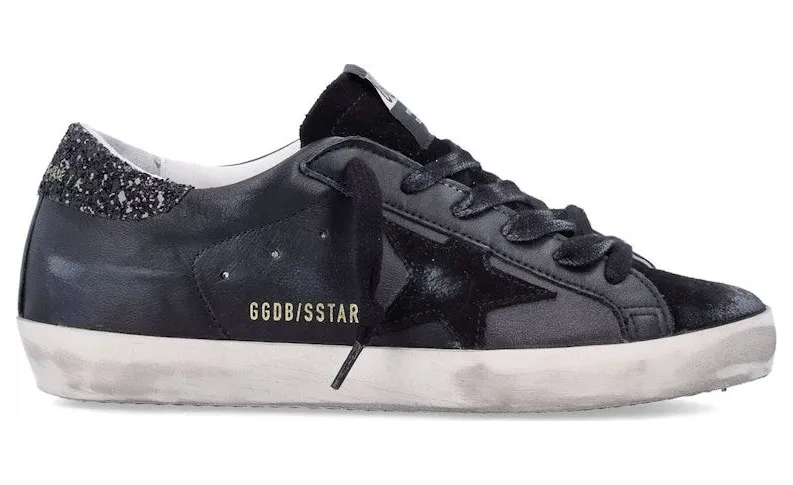 Golden Goose Superstar Black Glitter Heel (GWF00101.F003463.90100)