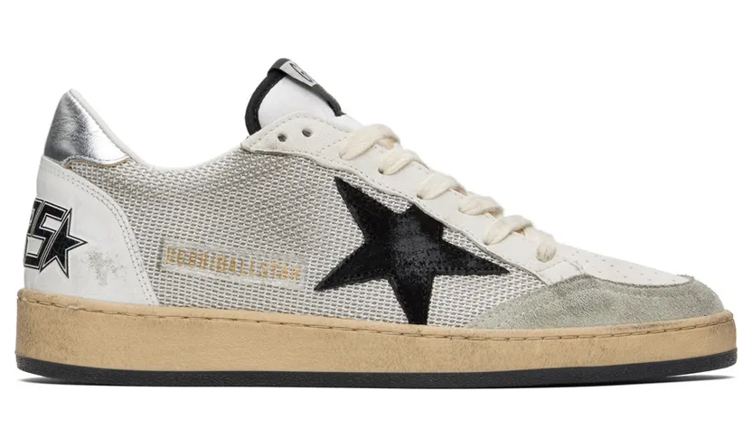Golden Goose White & Gray Ball Star Sneakers (GMF00117.F003215.81780)