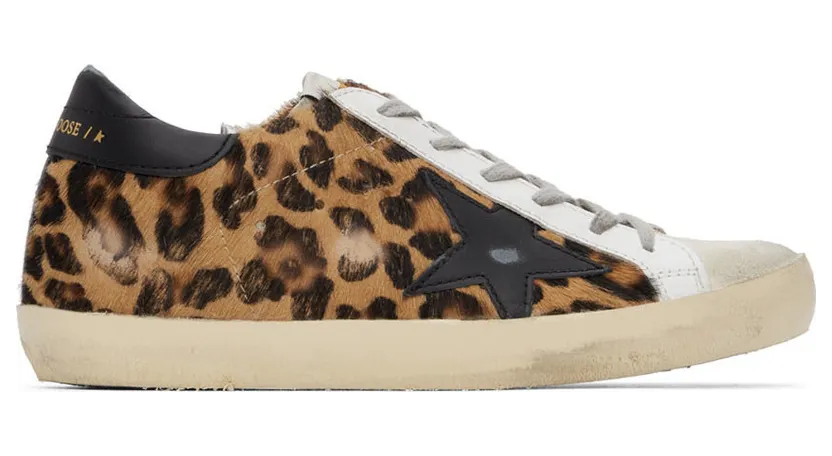 Golden Goose White & Brown Pony Hair Super-Star Classic (GWF00101.F000565.80189)
