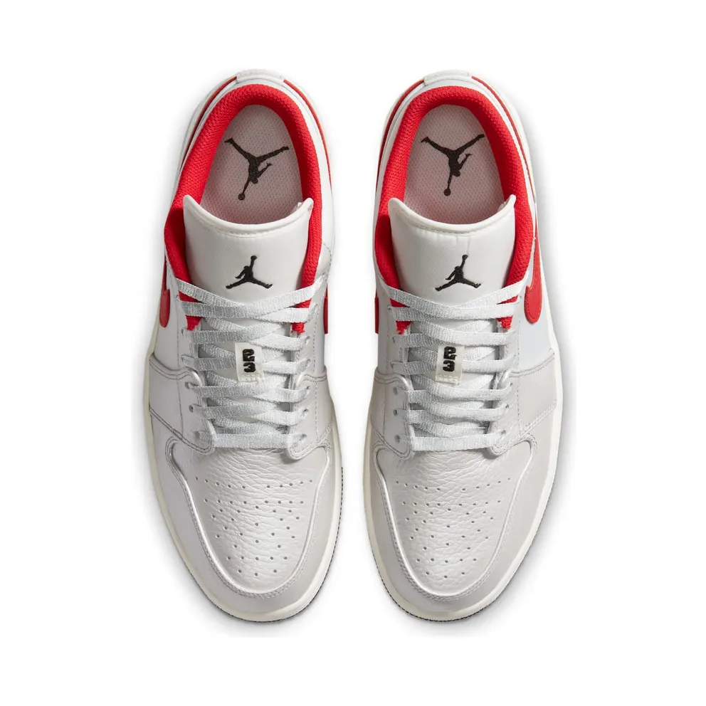 Jordan 1 Low Night Track Sail/Metallic Silver-Varsity Red-Black (DA4668-001)