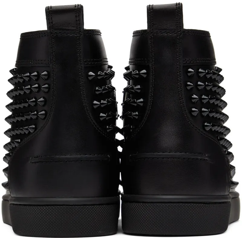 Christian Louboutin Black Louis Spikes High-Top (1101083)
