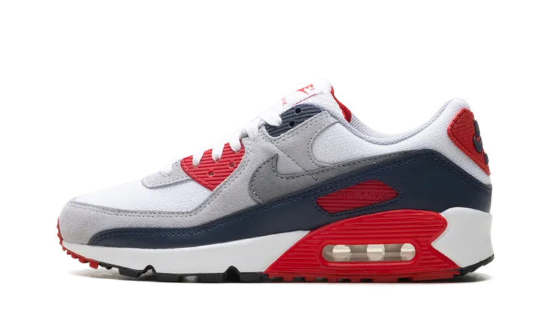 Nike AIR MAX 90 “White/Cool Grey-university Red” (DM0029-117)