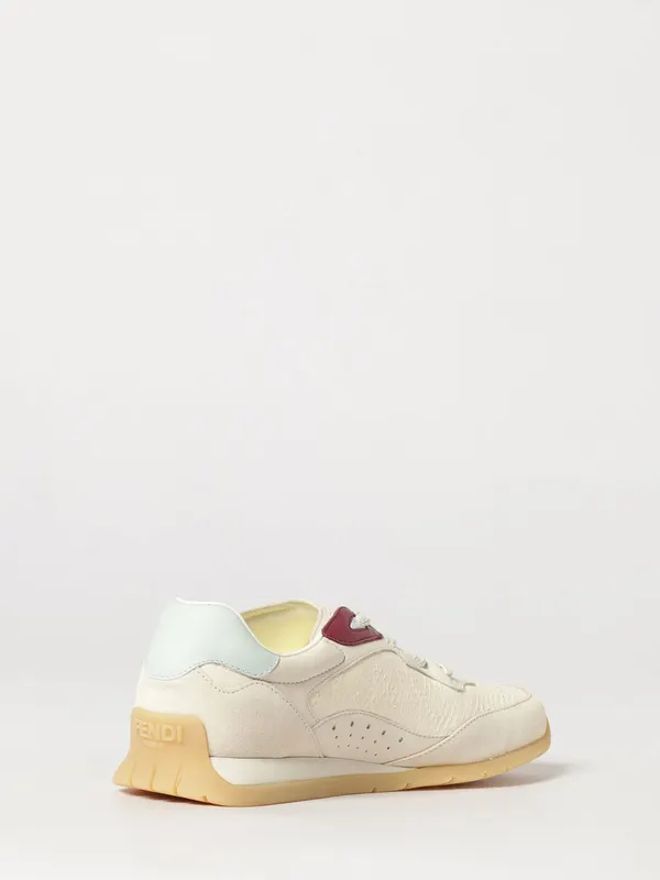 Fendi Wave Pulse Low-Top Sneakers in Calf Leather with Embossed Logo Beige (8E9017AY2SF1WQO) (2)
