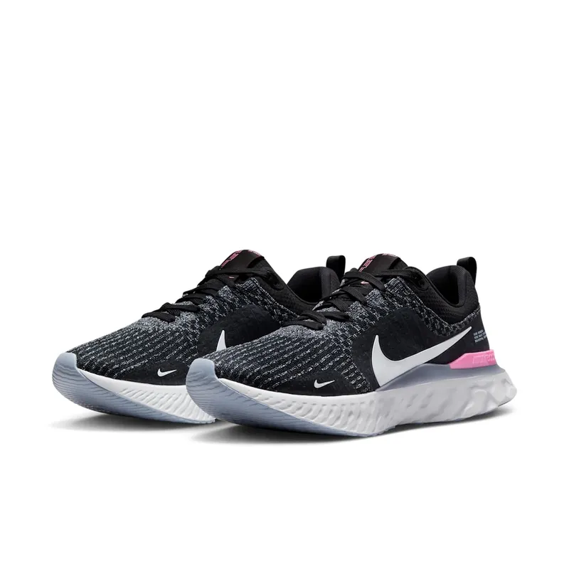 Nike React Infinity Run Black Football Grey Pink (DZ3014-001)