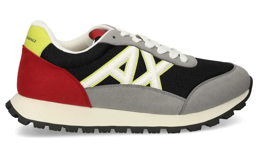 Armani Exchange Sportsneakers met mesh vlakken – Grijs (XUX263XV942)