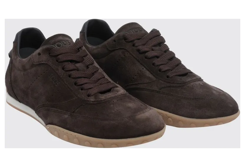 Tod’s Suede Calfskin Low-Top Sneakers with Gommini Sole Burnt (XXM13M0KO30VNWYQA4)