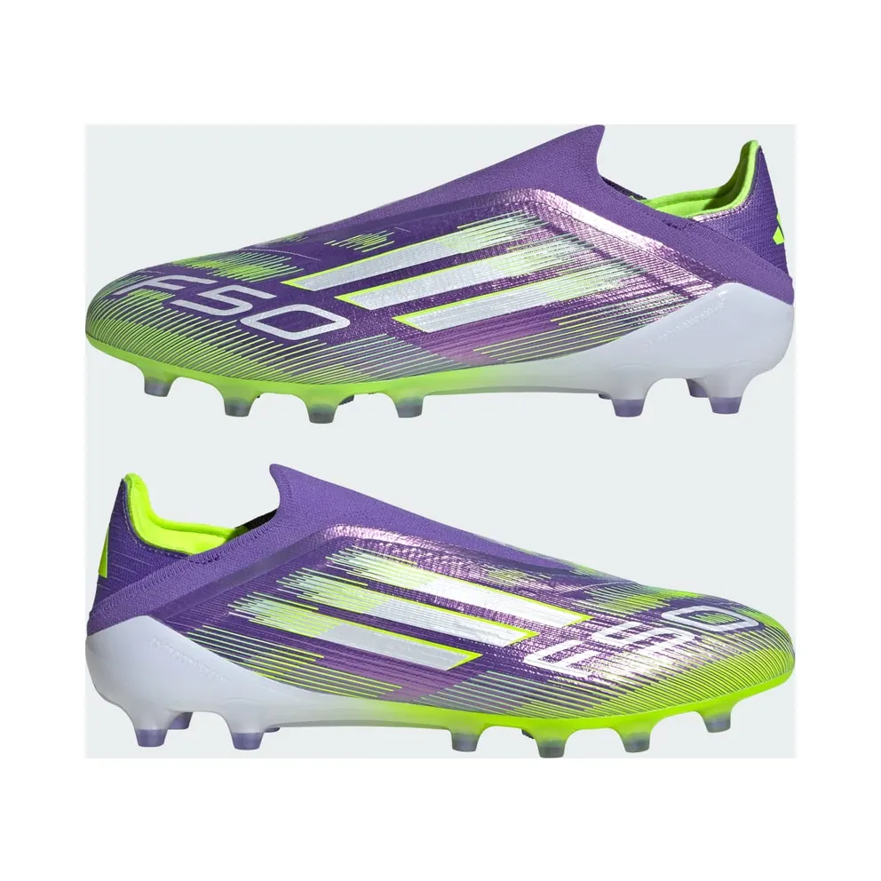adidas F50 Elite Laceless Artificial Grass Boots “Purple Rush / Cloud White / Lucid Lemon” (JR5364)
