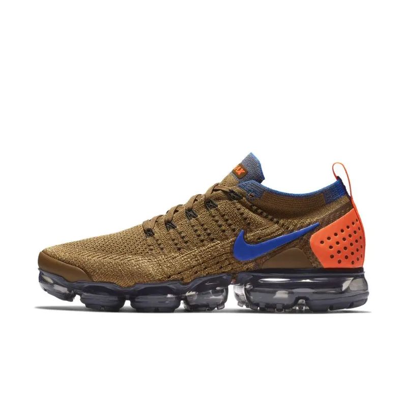 Nike Air VaporMax Flyknit 2 Golden Beige Racer Blue Golden Beige/Racer Blue-Club Gold-Desert Moss-Total Orange-Dark Grey (942842-203)