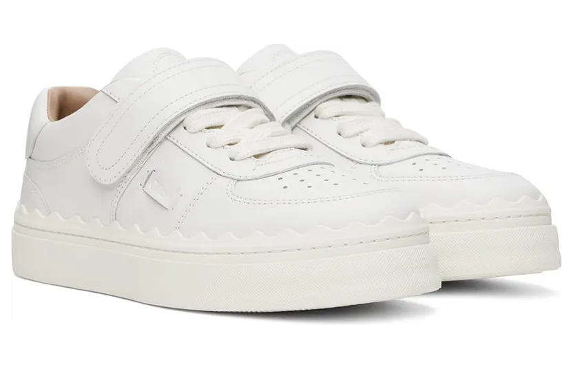 Chloé White Strap Lauren Sneaker 101 White (CHC22W70242) (4)