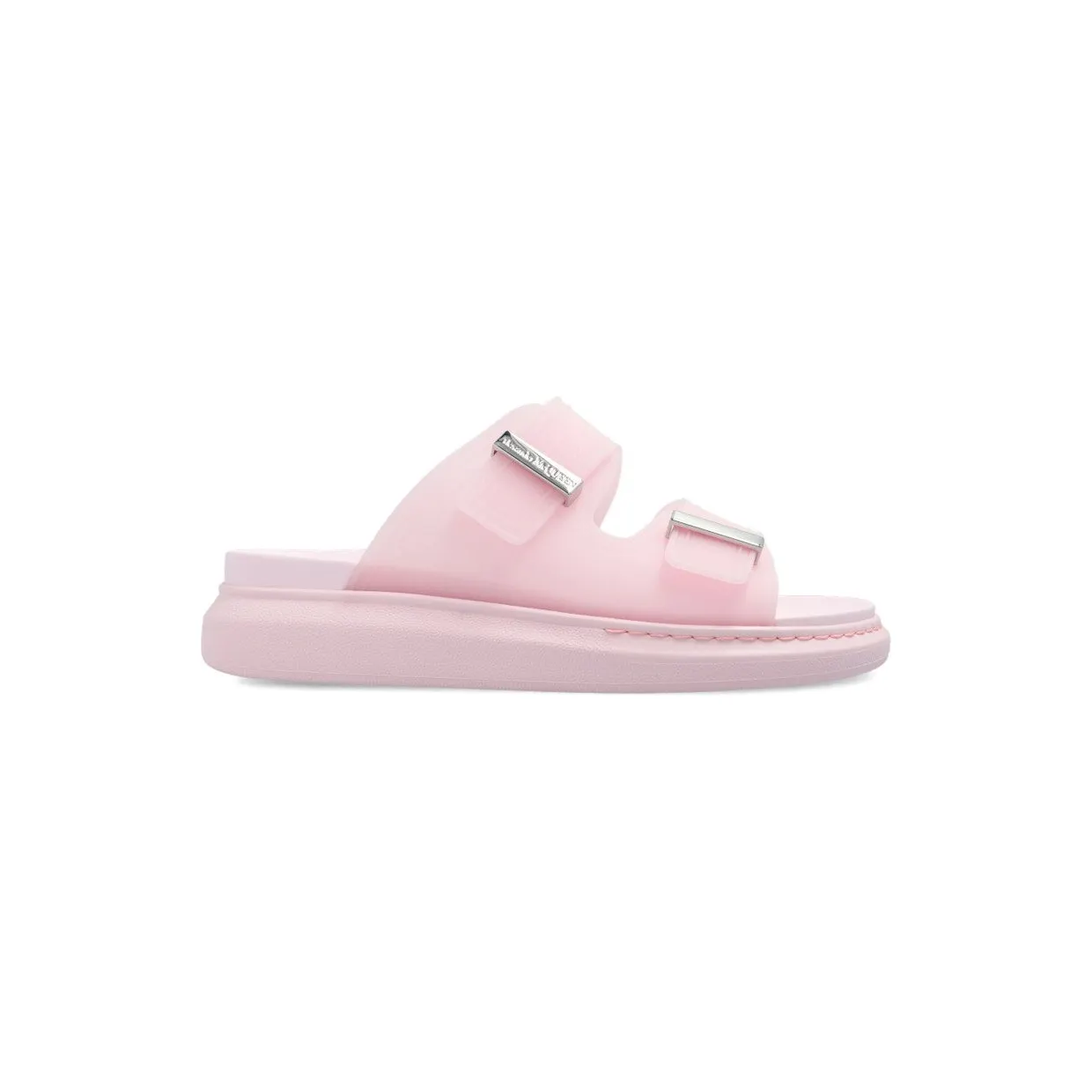 Alexander McQueen Hybrid Buckled Rubber Sandals Pink (658063W4TM15820)