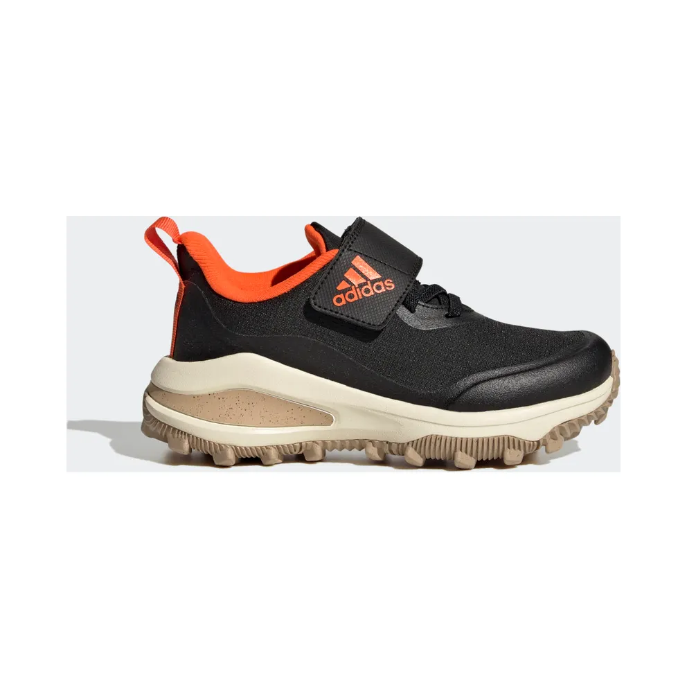 Adidas FortaRun All-Terrain Cloudfoam Sport Running Elastic Lace and Top Strap Core Black / Impact Orange / Cream White (GZ1816)