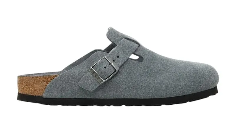 Birkenstock Boston Soft Footbed Suede Leather Basalt Gray Tonal (1030870)