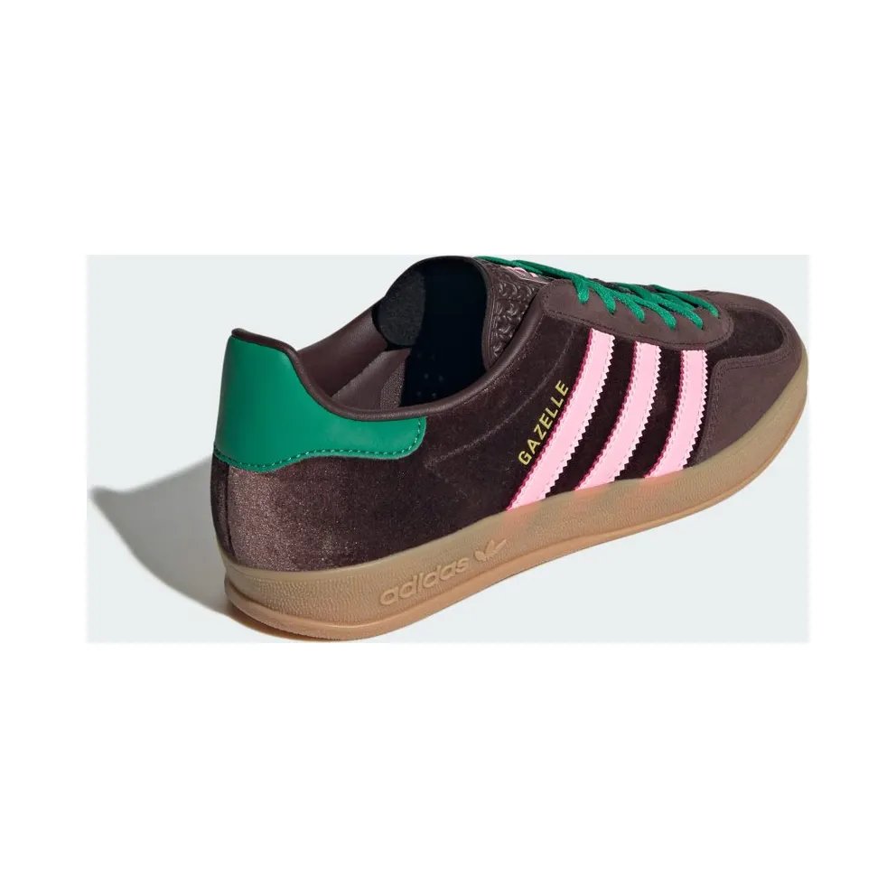 Adidas Gazelle Indoor Dark Brown / Glow Pink / Court Green (JI2714)