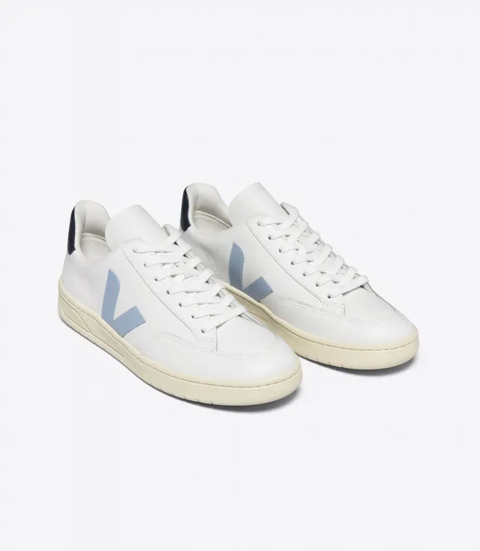 Veja V 12 LEATHER EXTRA WHITE STEEL NAUTICO – “White” (XD0203302A)