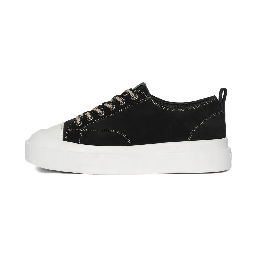 Manière De Voir Vienna – aus Wildleder mit Kontraststichen – beige – Black (MANF027)
