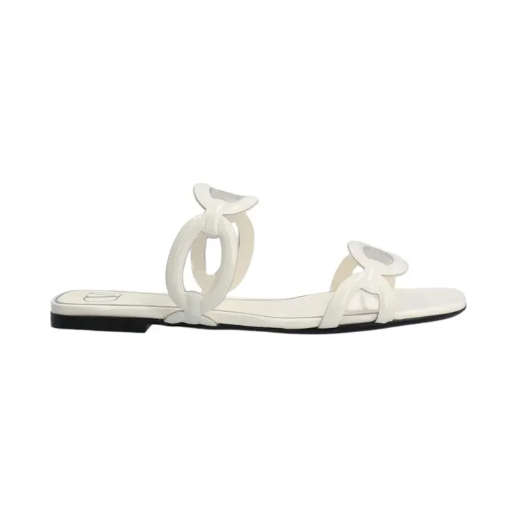 Valentino Square Toe Slip-On Slides Ivory (2W2S0GK2LMYV3Q)