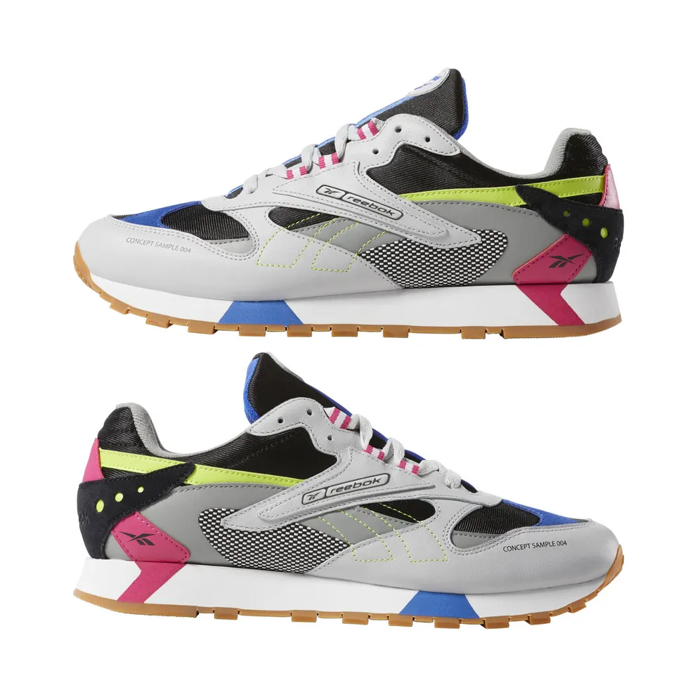 Reebok Classic Leather ATI 90s Grey Skull Grey/Black-Pink-Lime (Other Brands Reebok)