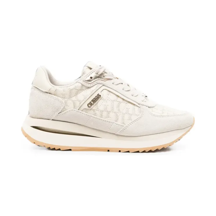 GUESS USA Sneakers met suède vlak en logoprint – Beige (FLTEG5LEA12)