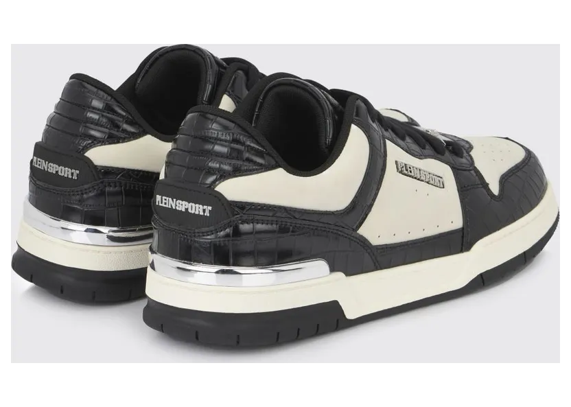 Plein Sport Suede And Crocodile Print Leather Sneakers White 1 (FAESUSC0795STE003N0102) (2)