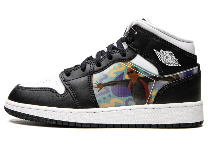 Air Jordan 1 Miden Zwart – “Black / New Emerald / University” (DR9495-001)
