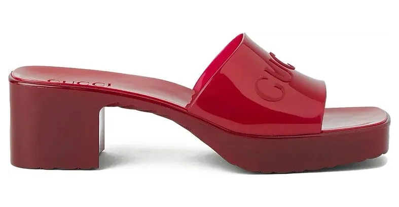 Gucci 60mm Slide Sandal Red Rubber (659261 J8700 6439)