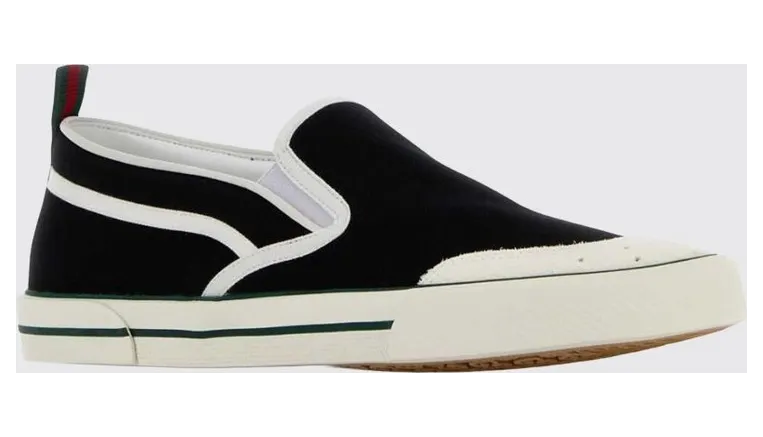 Gucci Abstract-Pattern Canvas Slip-On with Elasticated Inserts Black (854437FAFS51091)