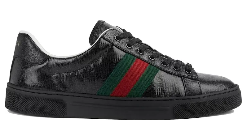 Gucci Ace GG Crystal Canvas Black (760774 FACRF 1163)