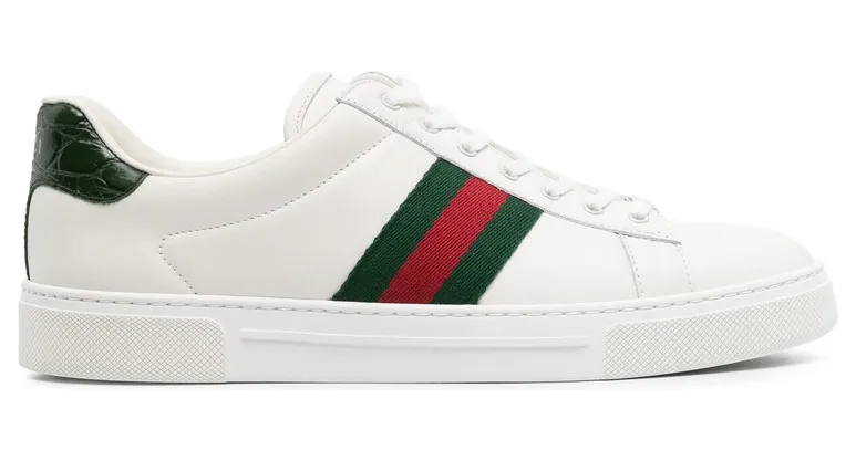 Gucci Ace Striped Reptile-effect “White” (757943 AACAG 9055)