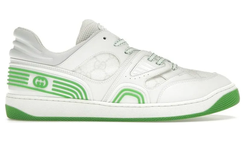 Gucci Basket Low White Demetra Green (698785 2SHG0 9089)