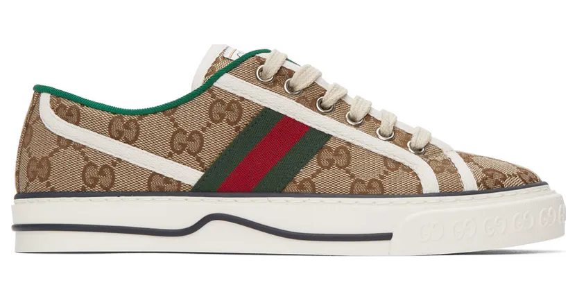 Gucci Beige GG Supreme 1977 Tennis Sneakers (606110 HVK20)