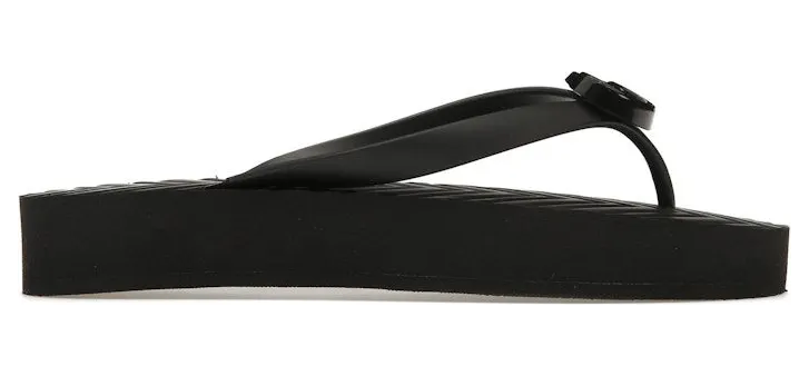 Gucci Chevron Thong Sandal Black Rubber (655463 J8710 1000)