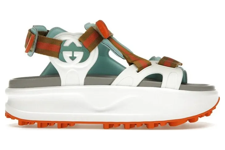 Gucci Colour Block Platform Sandal White Blue Orange (695461 9B310 3961)