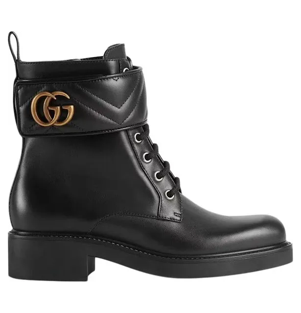 Gucci Double G 40mm Ankle Boot Black Leather (670397 17K20 1000)