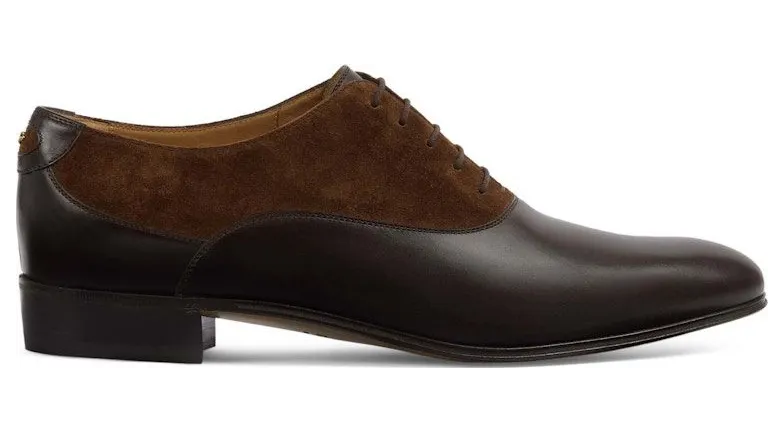 Gucci Double G Panelled Lace-up Shoes Brown Black (719741 06F50 2156)